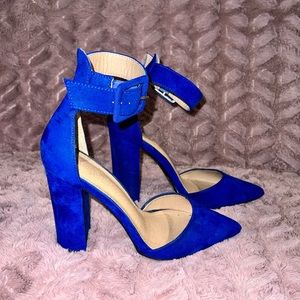 Royal blue Block heels